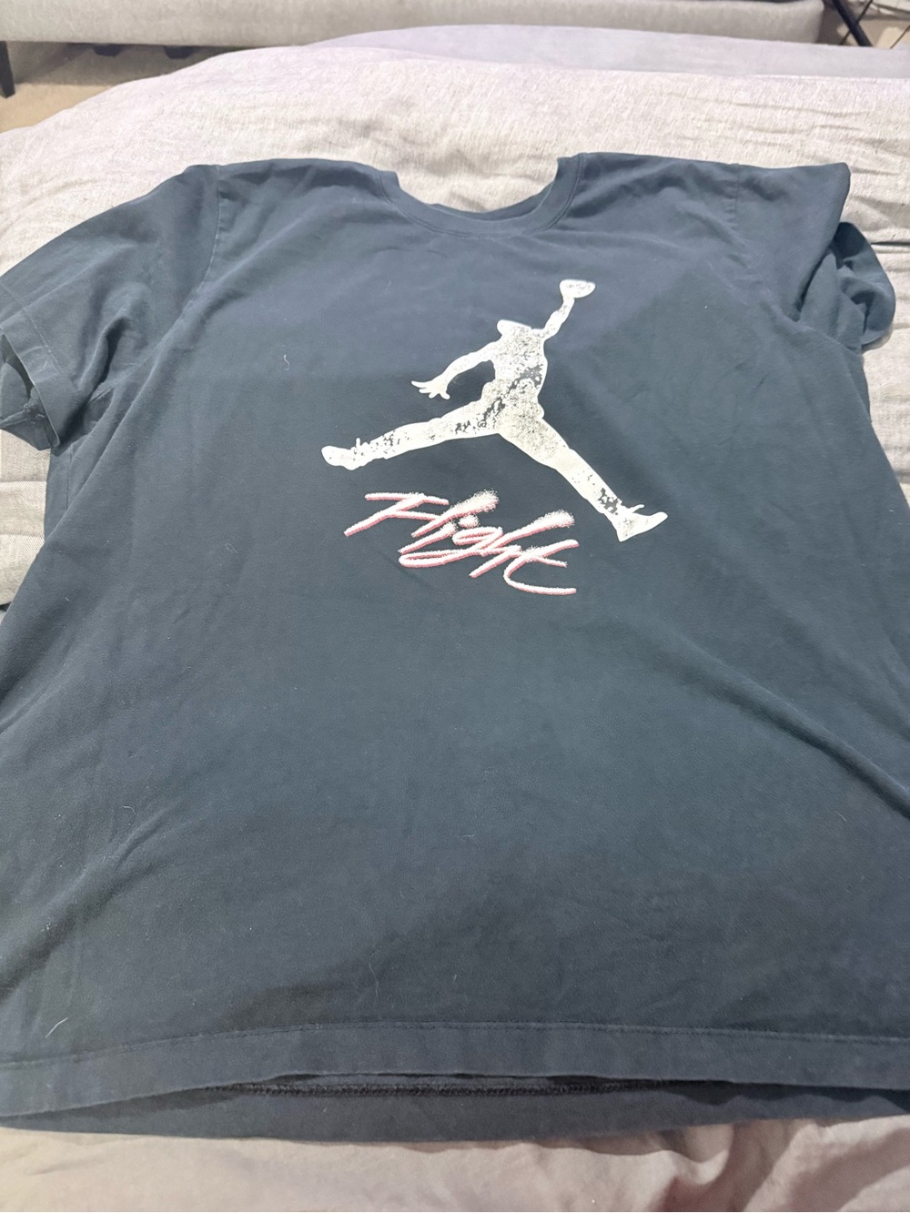 Jordan Black Short-Sleeve Tee with White Jumpman